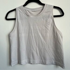 Lululemon Breeze By Muscle Crop Athletic Tank Top - White - US 4